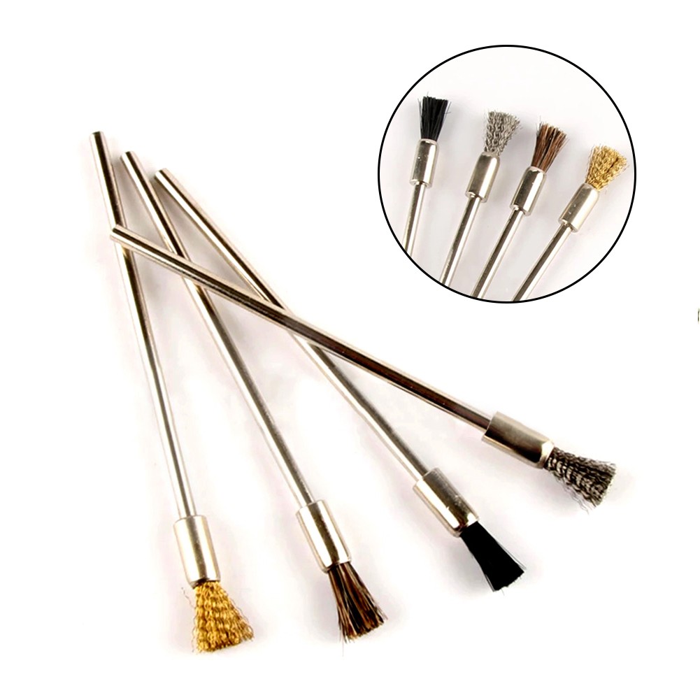 1pc 3mm Shank 100mm Steel Wire Brushes for Rotary Tool Polishing Brush Polish Metal Electric Grinder Tool Rotary Brush Set