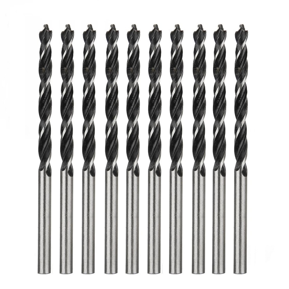 10Pcs Twist Drill Bit Wood Drills With Center Point Wood Cutter Hole Sawcarpentry Tools 4mm Diameter For Woodworking Carving