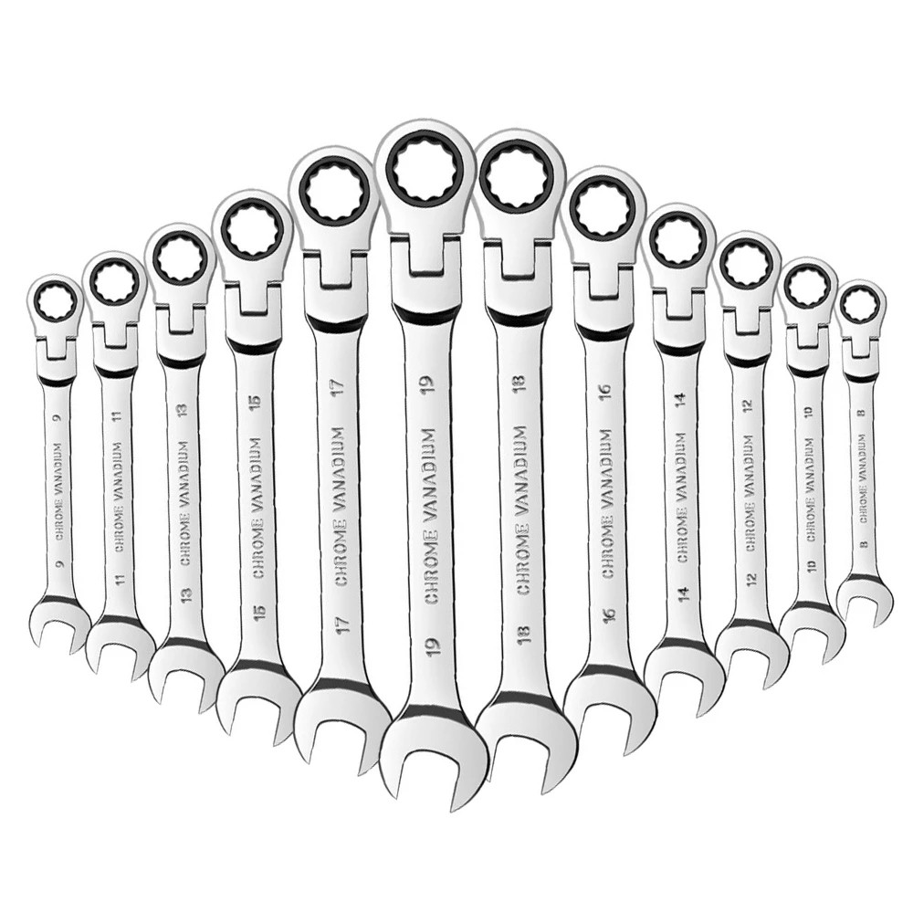 WOZOBUY Ratchet wrench combination, with flexible head, dual purpose ratchet tool, ratchet combination set. car hand tools