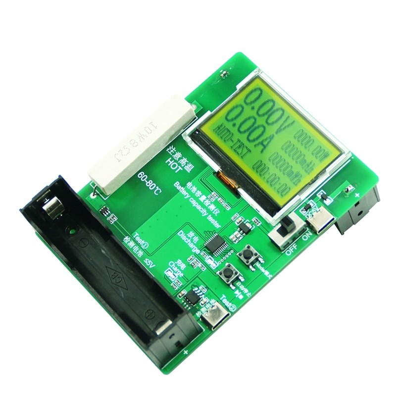 18650 LCD Display Battery Capacity Tester Battery Power Detector Module With Charging Function Type-C Port