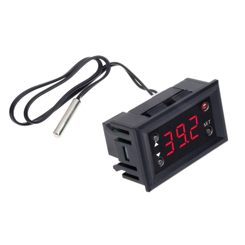 W1218 Digital Thermostat DC 12V Temperature Controller For Incubator With Red Display Probe