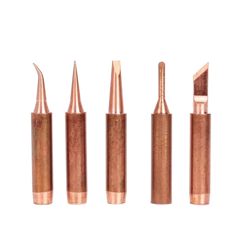 5pcs/set 900M-TCopper Soldering Iron Pure Copper 900M Soldering Iron Headset Inside Hot Bare Copper Electric Soldering Iron Tip