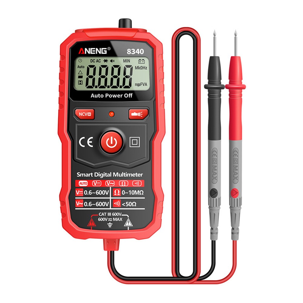 8340 Min Digital Multimeter DIY Transistor Capacitor Fire Detector Meter Portable LCD Voltmeter Ohm Meter