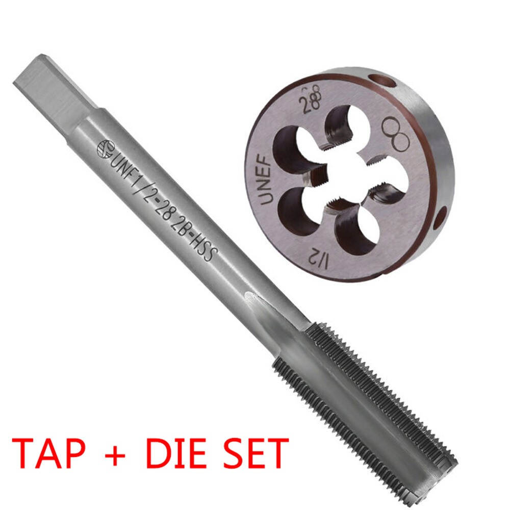 2pcs/set 1/2-28 Tap 1/2x28 TPI Die Kit 20unef HSS Right Hand Thread Tool Titanium Nitride Coated Tap And Die Rust Tap Die