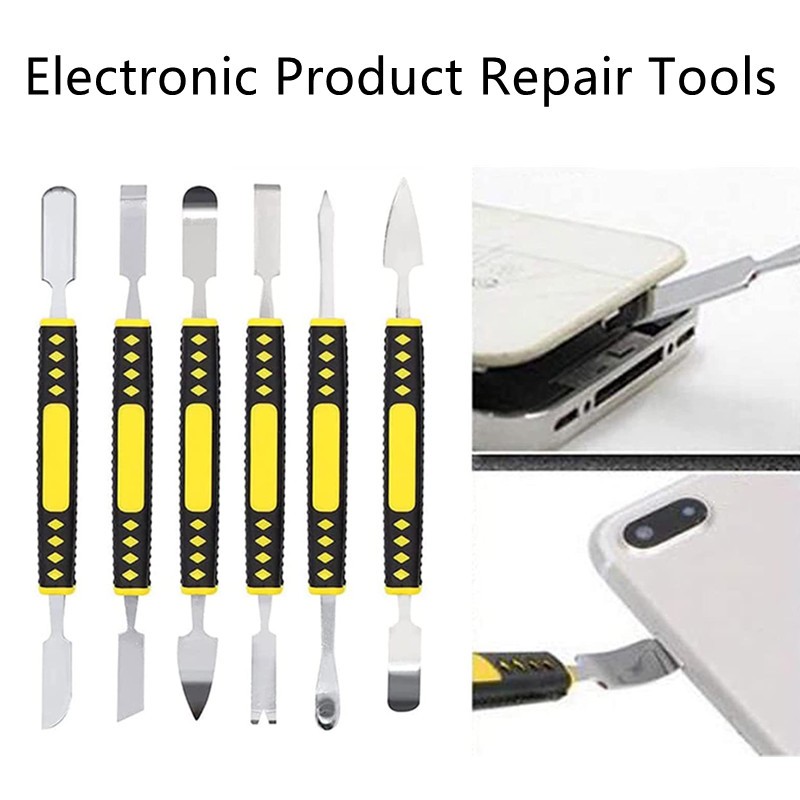 6pcs Mini Metal Repair Kit Metal Spudger Pry Opening Mobile Phone Repair Tool Kit Metal Crustic Lift Bar Repair Tools