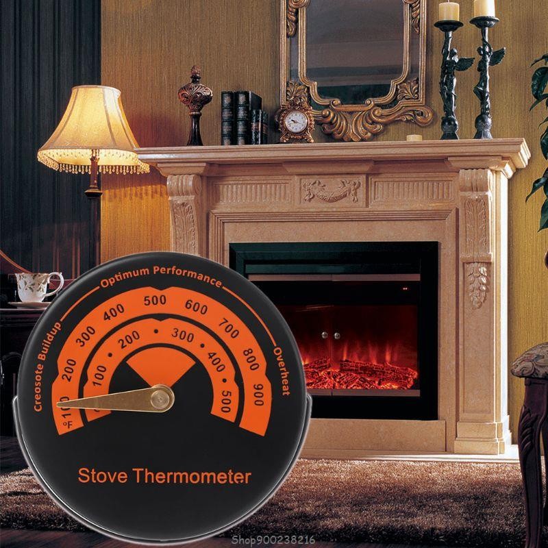 E06A Alloy Magnetic Stove Chimney Tube Thermometer - Wood Burning Temperature Gauge