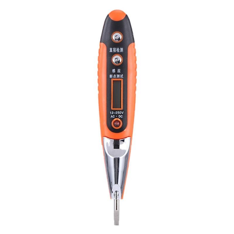 Precision Electric Tester Pen Pointer Screwdriver AC/DC 12-250V LCD Digital Display Voltage Test Pen With LED Lighting Test