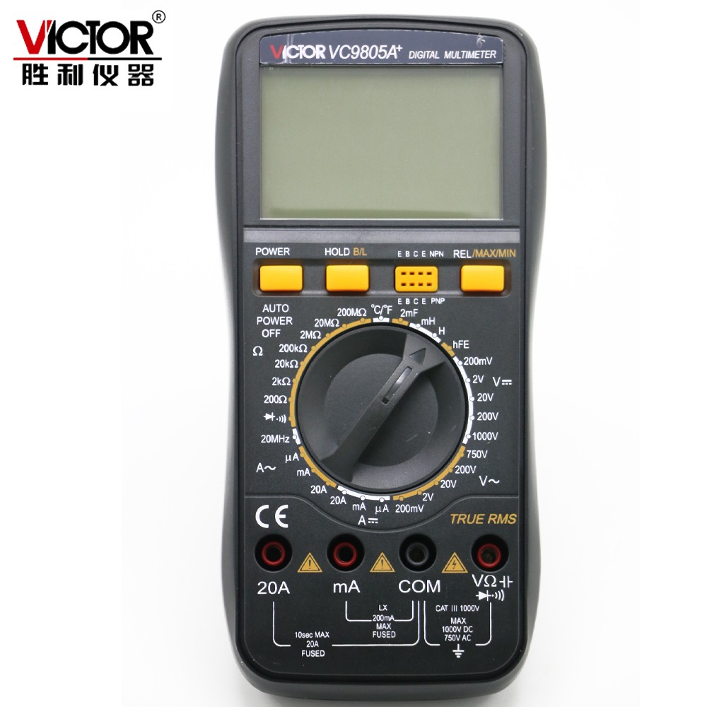 Vector-Multimeter VC9805A, True RMS DMM, AC/DC, 20A, Capacitance Impedance, Inductance, Temperature Test