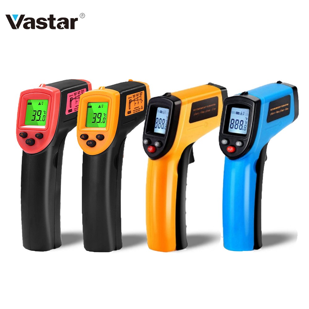 Vastar -50 إلى 600 عدم الاتصال ليزر شاشة الكريستال السائل الأشعة تحت الحمراء الرقمية C/F اختيار سطح درجة الحرارة الحرارة مقياس الحرارة Imag