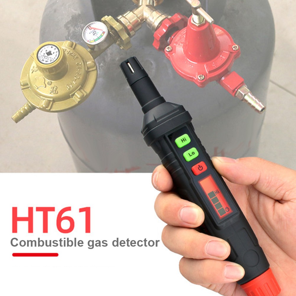 HT61 Handheld Gas Leak Detector Gas Analyzer Pen Type Small Portable PPM Meter Natural Flammable Combustion Tester