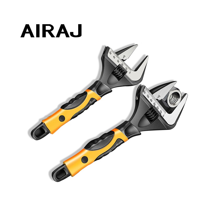 AIRAJ Adjustable Wrench Set , Movable Shifter Screwdrivers Tool Set Adjustable Wrench with Rubber Grip (6/8/10/12 IN)