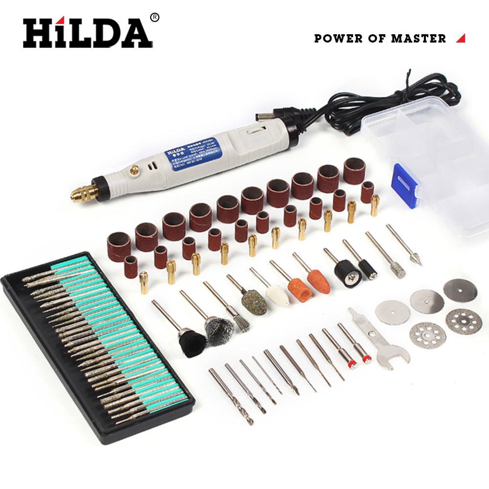 HILDA 18V Engraving Pen Mini Drill Rotary Tool with Grinding Accessories Set Multifunction Mini Engraving Pen for Dremel Tools