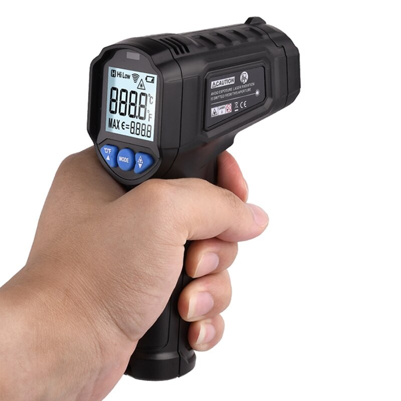 Peaktool PT600 Portable Digital Infrared Thermometer LCD Display Laser Thermometer Thermometer -50~600℃ With Body Test Mode