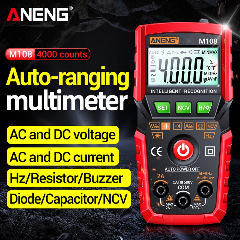 ANENG High Accuracy 4000 Counts Smart Digital Multimeter Resistance NCV Tester Capacitance Diode Current Voltage Tester