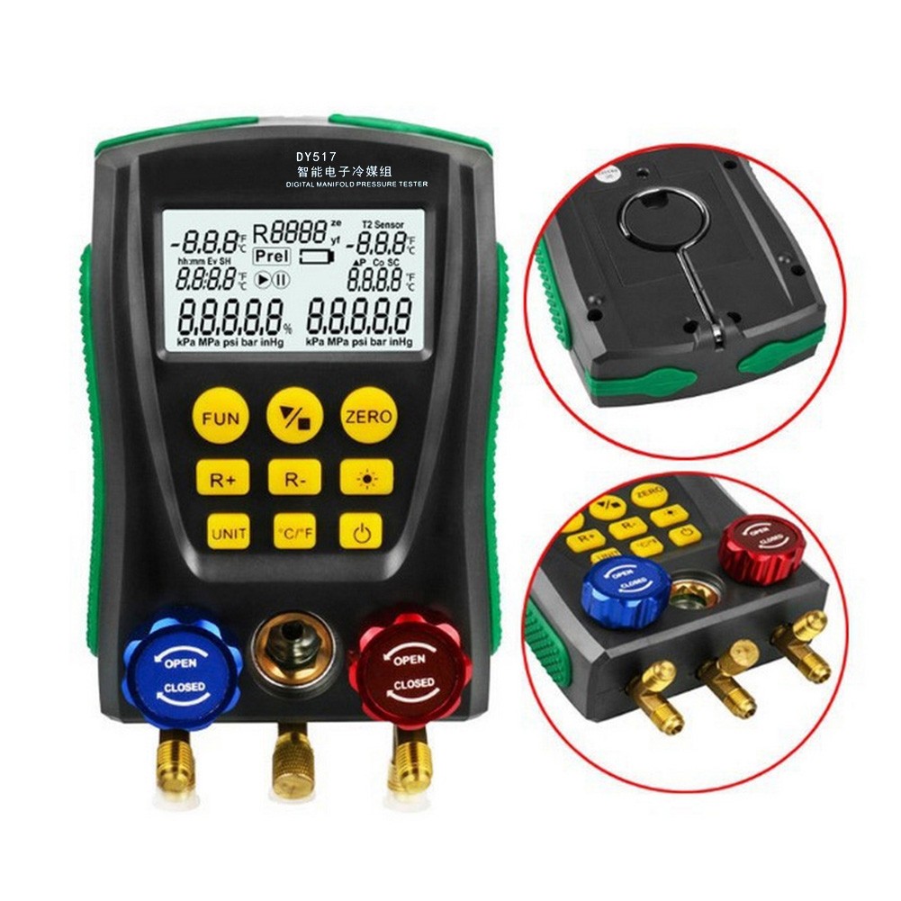 Digital Multimeter Refrigeration Pressure Gauge Digital Pressure Gauge Vacuum Temperature Tester Air Conditioning