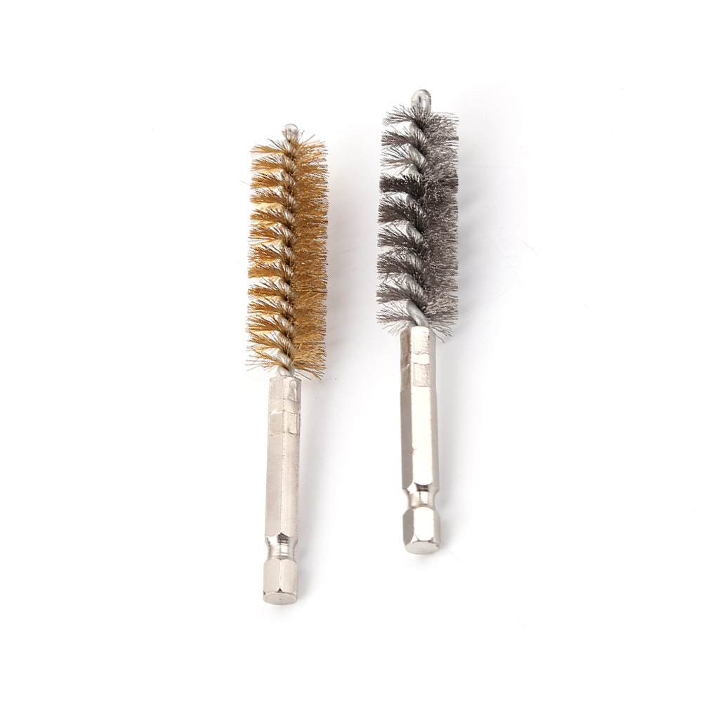 2pcs Dredge Pipe Hex Shank Brushes Kits With Drill Bit Extension Rod Car Painting Dust Remover Polishing Gun Cleaner Tools