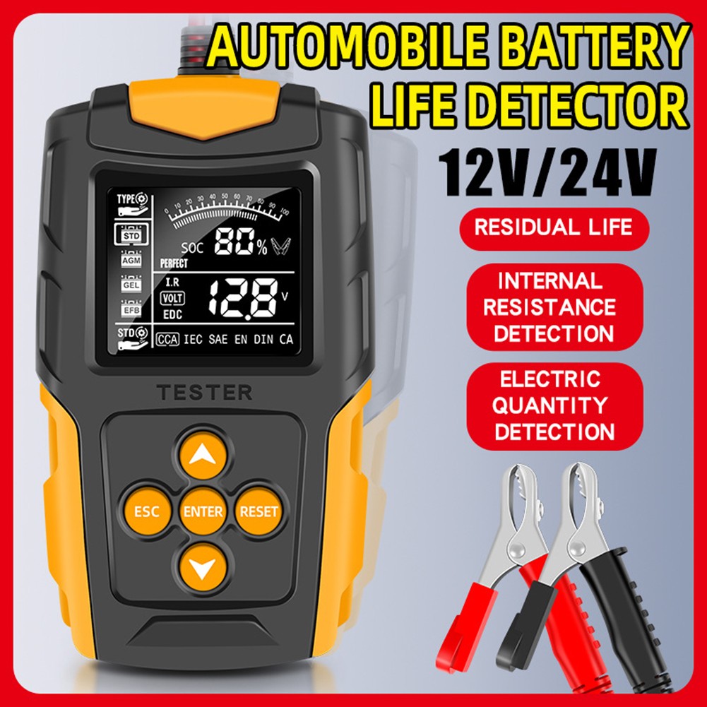 12V 24V Car Battery Tester LCD Digital Auto Car Gel AGM Wet CA SLA Lead Acid Analyzer Battery Repair Diagnostic Tools