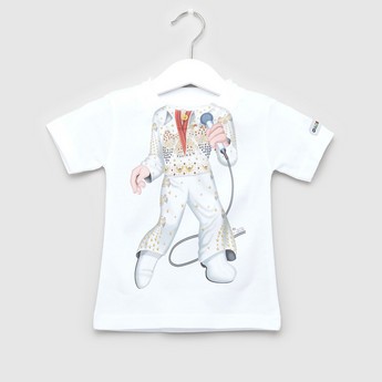 Just Add A Kid The King Print T-shirt with Round Neck