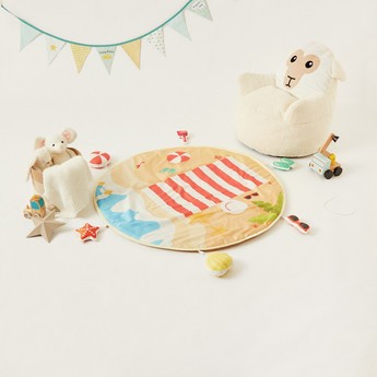 Fancy Fluff Beach Print Playmat with Detachable Soft Toys