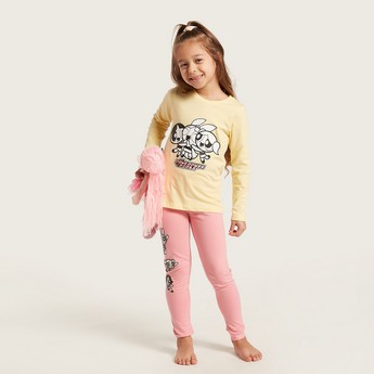 The Powerpuff Girls Print T-shirt and Pyjamas Set