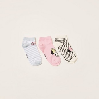 Disney Minnie Mouse Ankle Length Socks - Set of 3