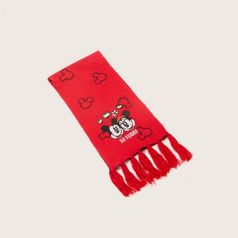 Disney Mickey and Minne Embroidered Scarf with Tassels