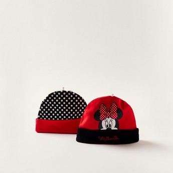 Minnie Mouse Print Beanie - Set of 2