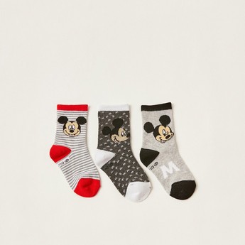 Disney Mickey Mouse Print Socks - Set of 3