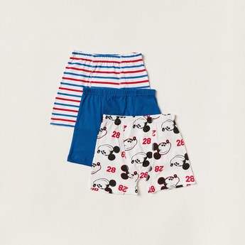 Mickey Mouse Print Boxer with Elasticated Waistband - Set of 3