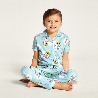 Disney Daisy Duck Print Shirt and Full Length Pyjama Set