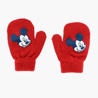 Disney Mickey Mouse Print Textured Mittens