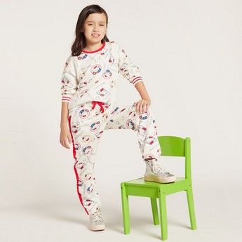 Sanrio All-Over Hello Kitty Print Knit Pants with Pockets and Drawstring Closure