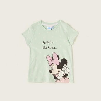 Disney Minnie Mouse T-shirt with Crew Neck and Cap Sleeves