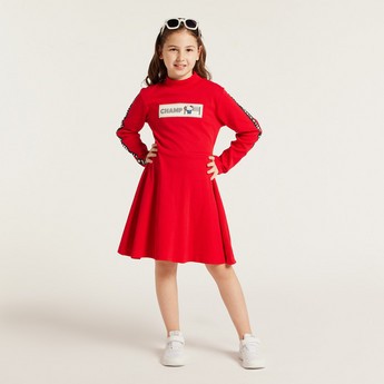 Hello Kitty Knit Dress Tape Detail Long Sleeves