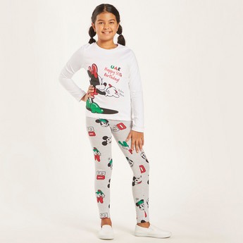 Disney All-Over Minnie Mouse Print Leggings with Elasticated Waistband