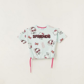 Sanrio Printed Top with Tie-Ups and Sequin Embellishments