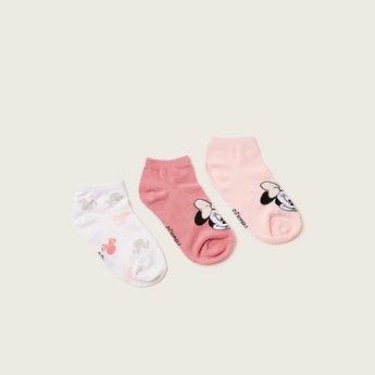 Disney Minnie Mouse Print Socks - Set of 3