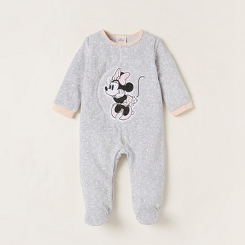 Disney Minnie Mouse Themed Closed Feet Sleepsuit with Long Sleeves