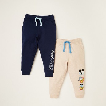 Disney Mickey Printed Jog Pants with Drawstring Closure - Set of 2