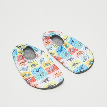 Printed Slippers with Elasticised Hem