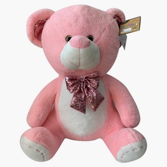 Juniors Plush Bear Toy with Bow Applique Detail