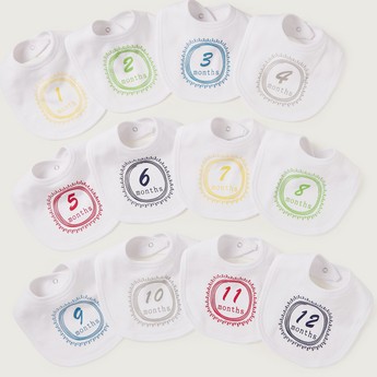 Juniors Printed Bib - Set of 12