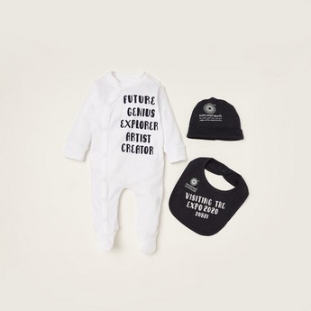 Expo 2020 Printed 3-Piece Sleepsuit Set