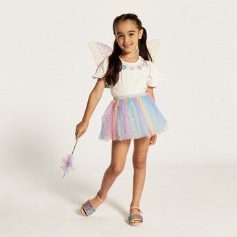 Charmz Embellished Tutu Skirt with Elasticated Waistband