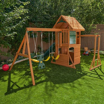 Kidkraft Ridgeview Deluxe Clubhouse Wooden Swing Playset