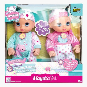 Hayati Baby Amoura Sweet Talking Twins Doll Playset - 10 inches