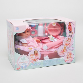 Nursery Baby Doll Playset with 5-in-1 Accessories