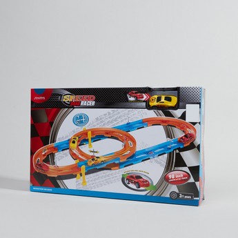 Juniors Super Racer Track Playset with 1 Pull Back Car