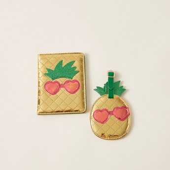 Charmz Applique Detail Passport Cover and Luggage Tag