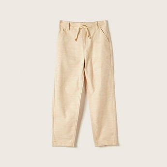 Solid Woven Pants with Pocket Detail and Button Closure